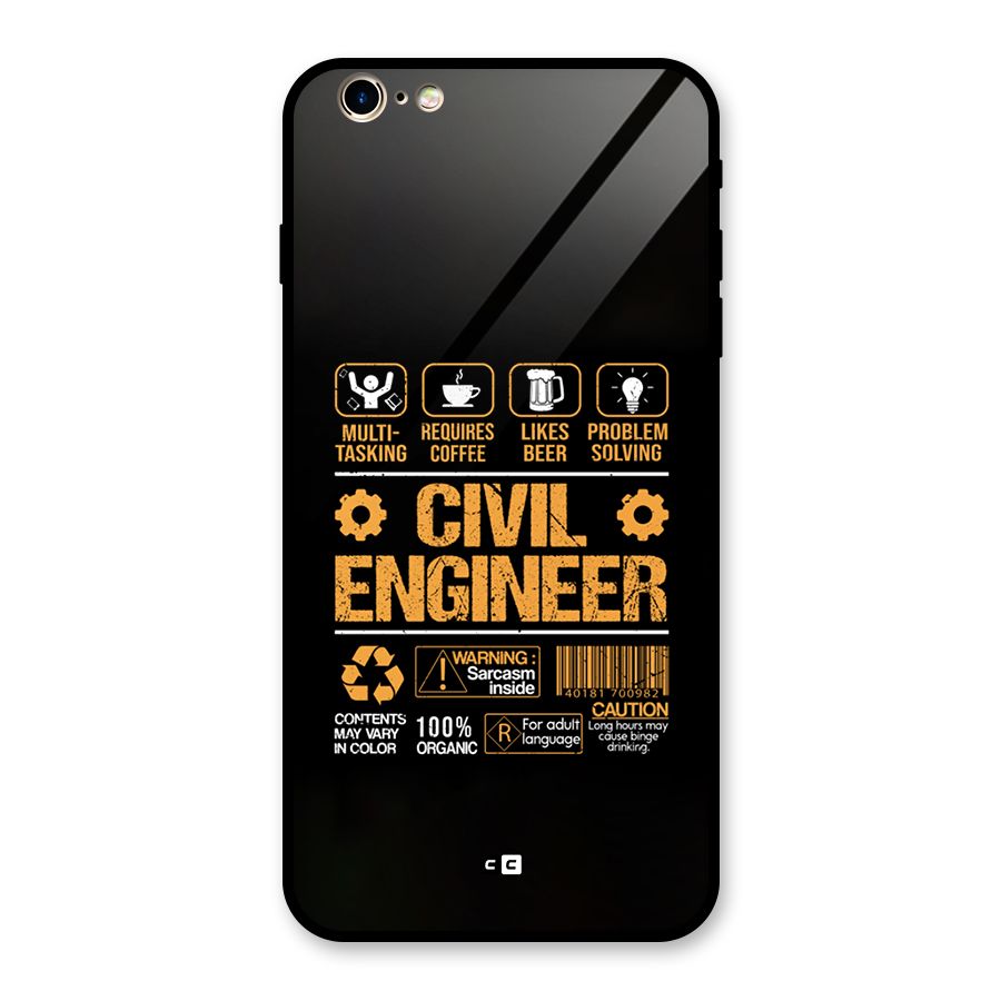 Civil Engineer Glass Back Case for iPhone 6 Plus 6S Plus
