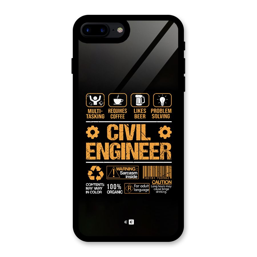 Civil Engineer Glass Back Case for iPhone 7 Plus