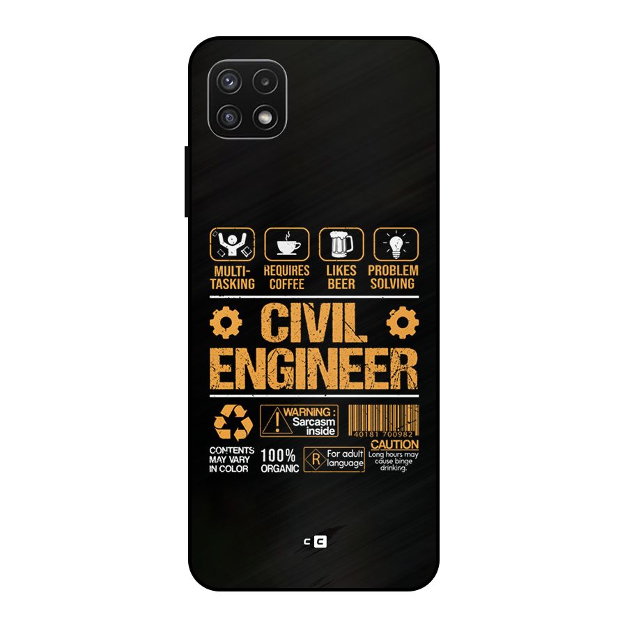 Civil Engineer Metal Back Case for Galaxy A22 5G