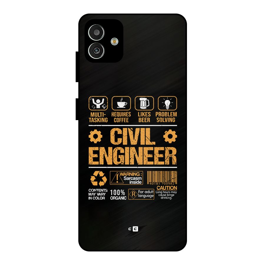 Civil Engineer Metal Back Case for Galaxy M13 5G