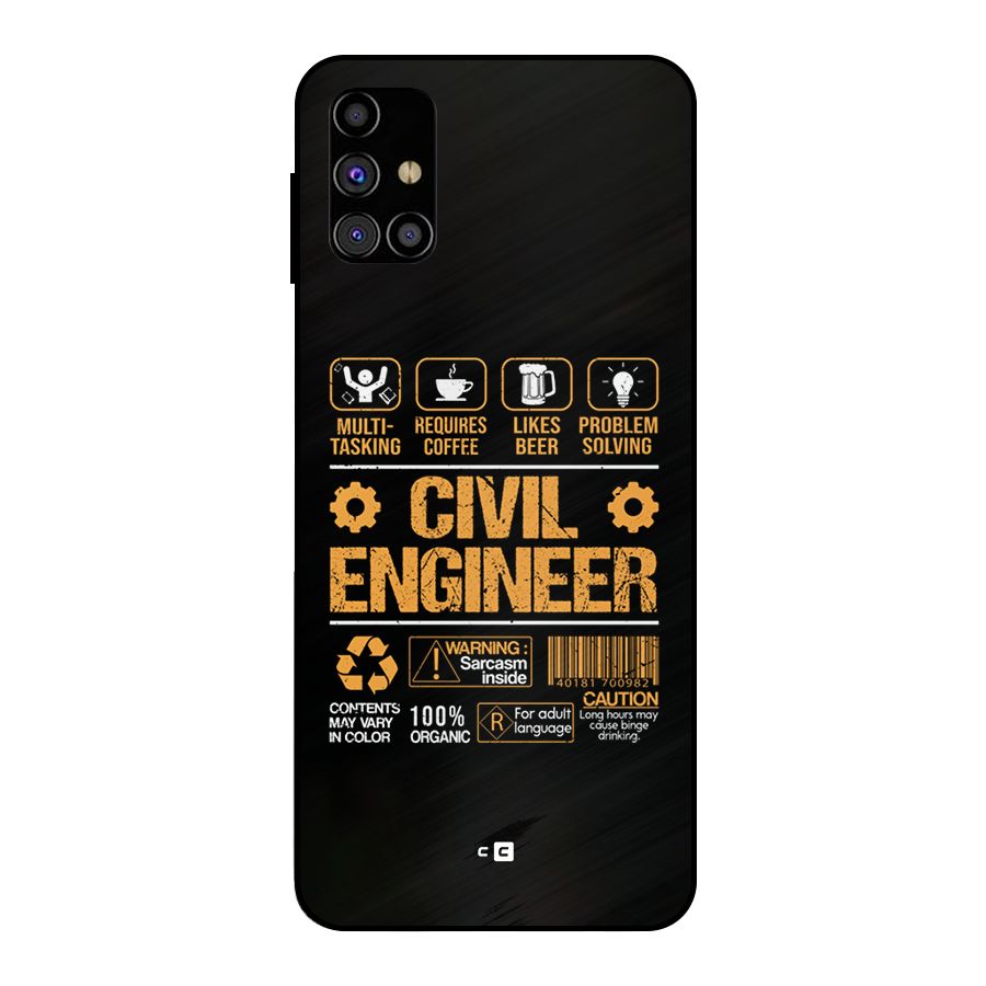Civil Engineer Metal Back Case for Galaxy M31s
