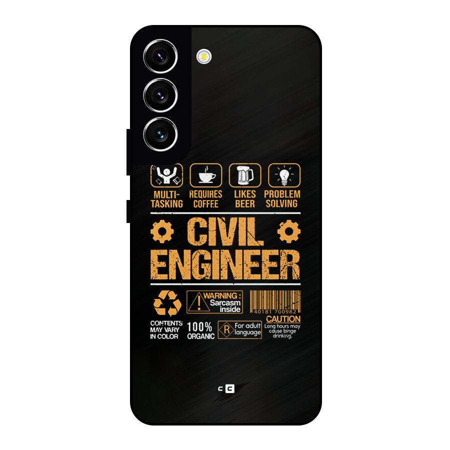 Civil Engineer Metal Back Case for Galaxy S22 5G