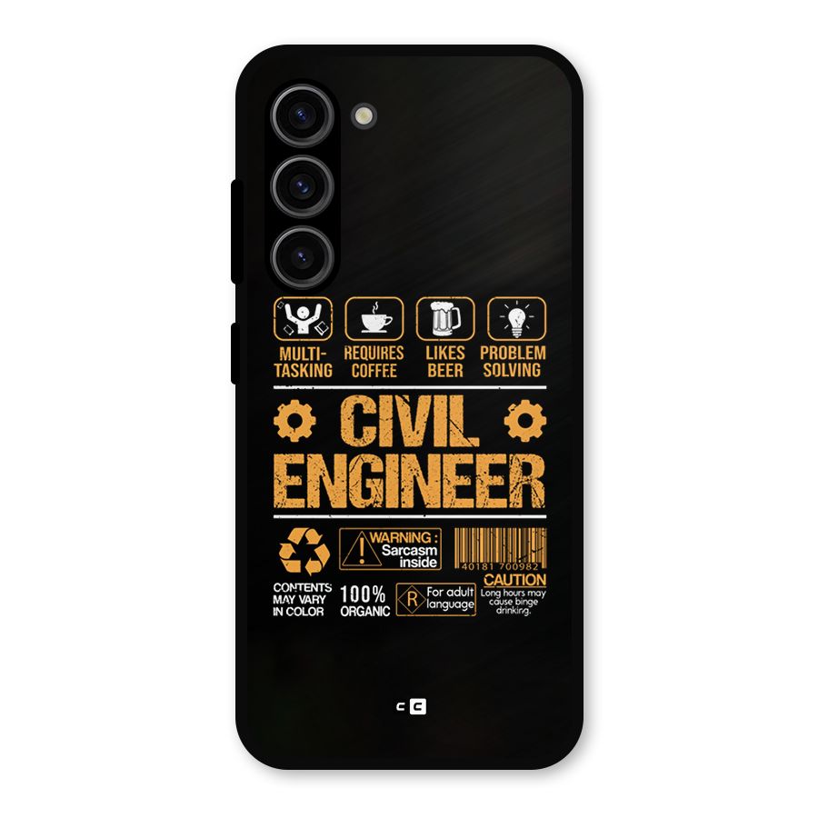 Civil Engineer Metal Back Case for Galaxy S23