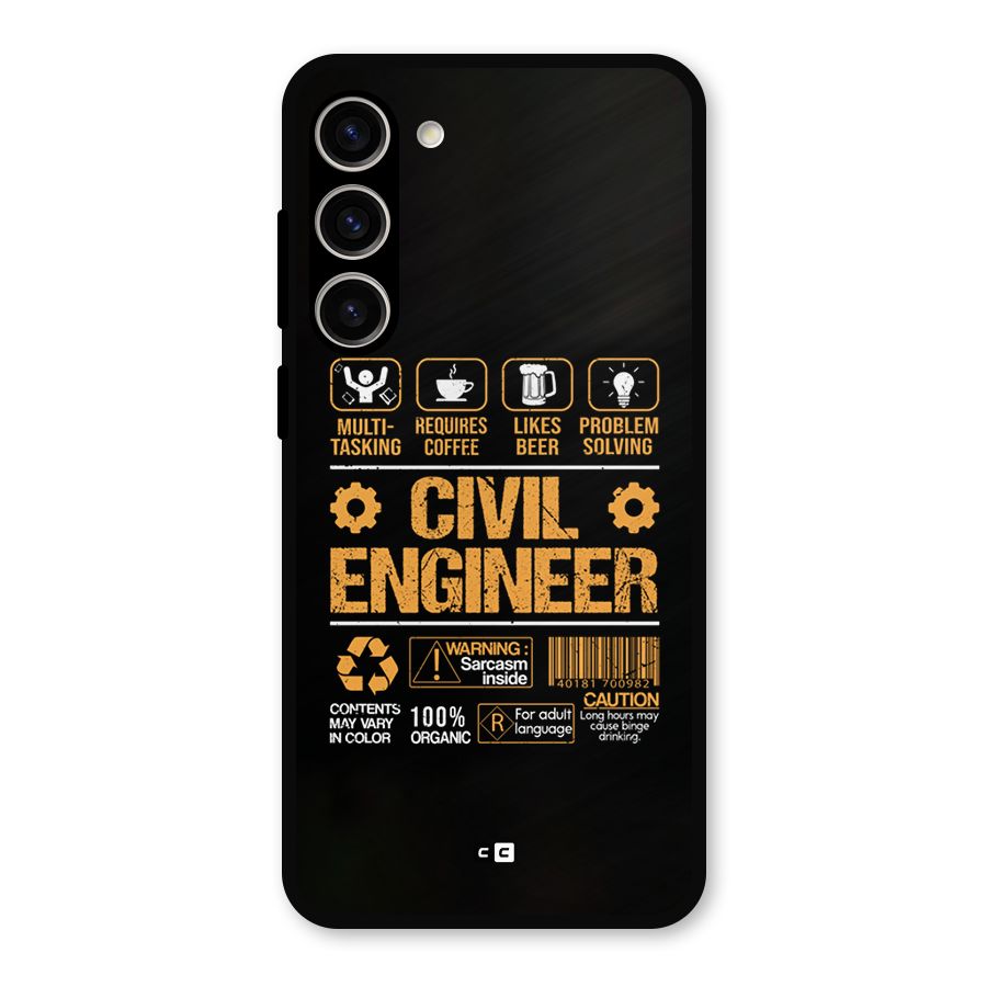 Civil Engineer Metal Back Case for Galaxy S23 Plus