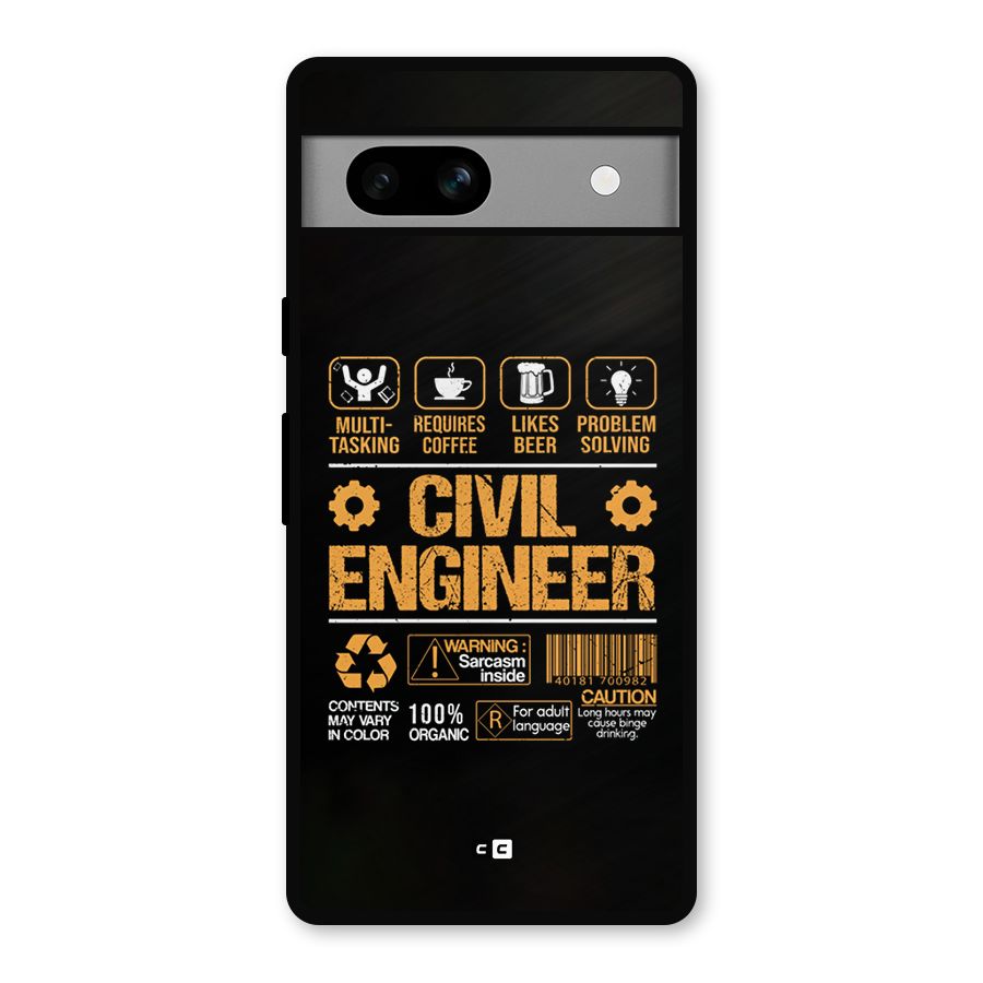Civil Engineer Metal Back Case for Google Pixel 7a