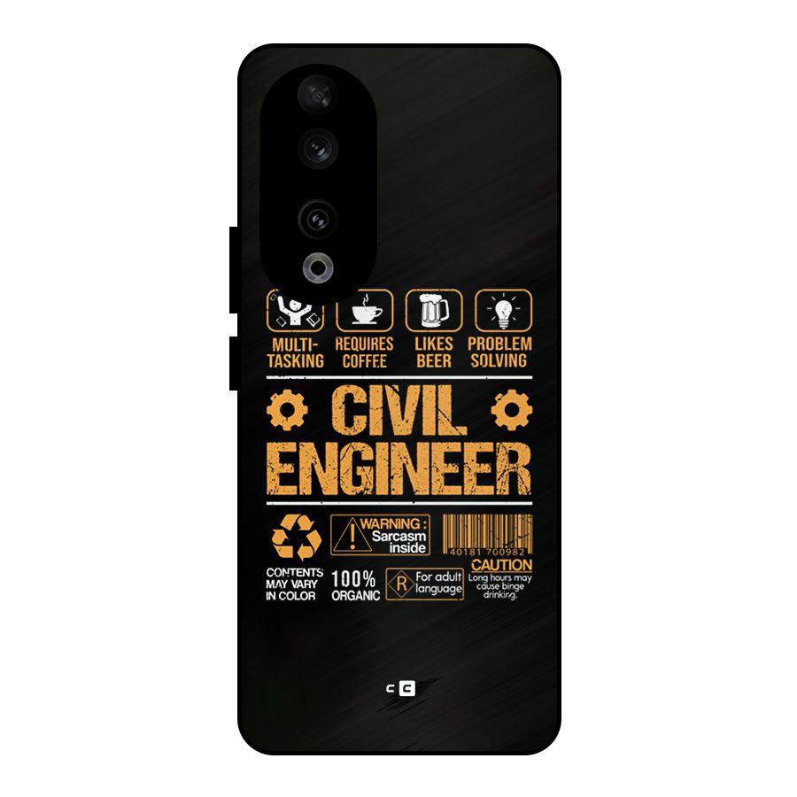 Civil Engineer Metal Back Case for Honor 90