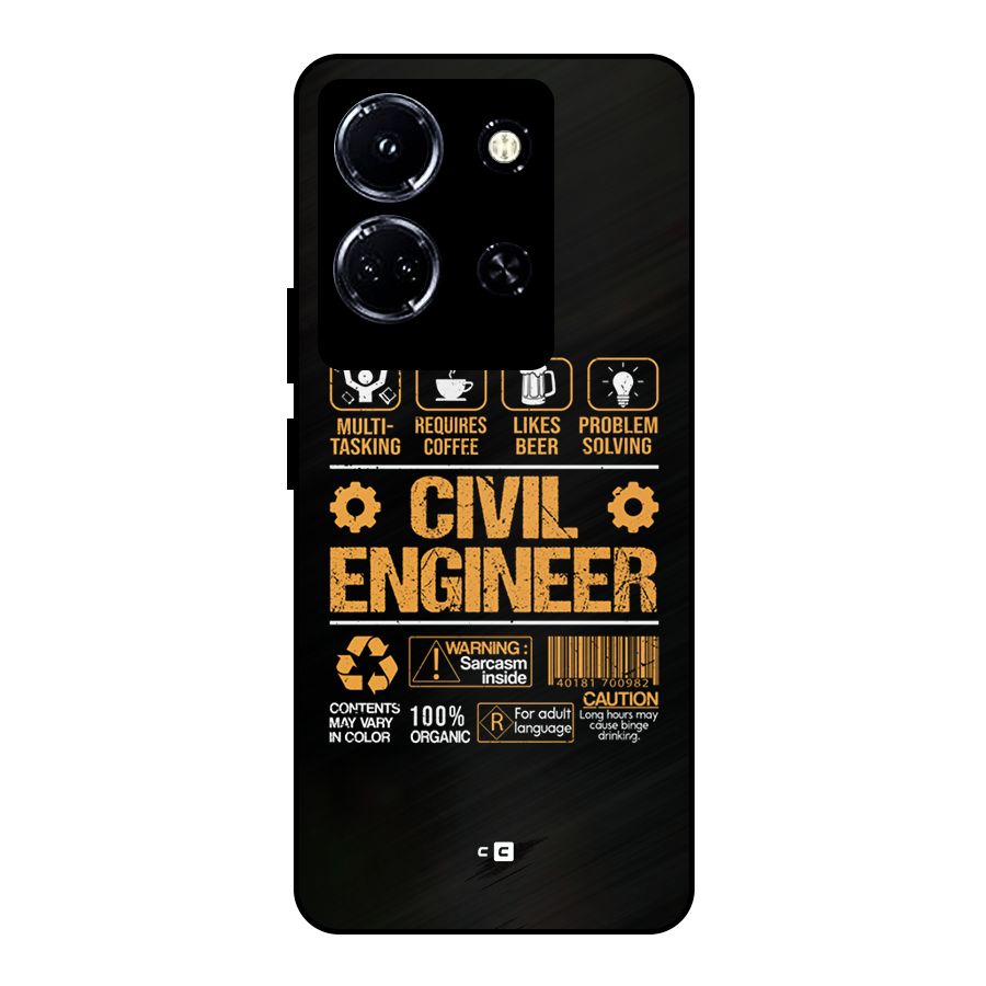 Civil Engineer Metal Back Case for Infinix Note 30 5G
