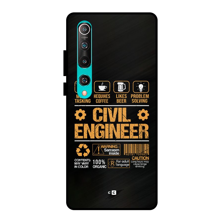 Civil Engineer Metal Back Case for Mi 10