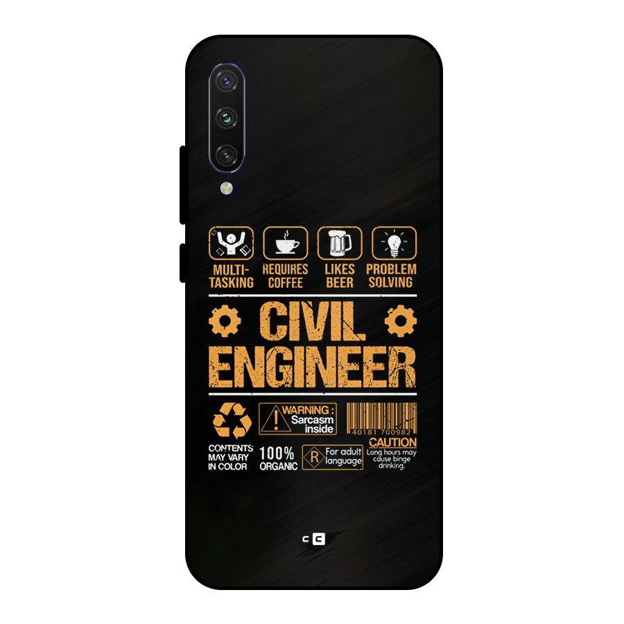 Civil Engineer Metal Back Case for Mi A3