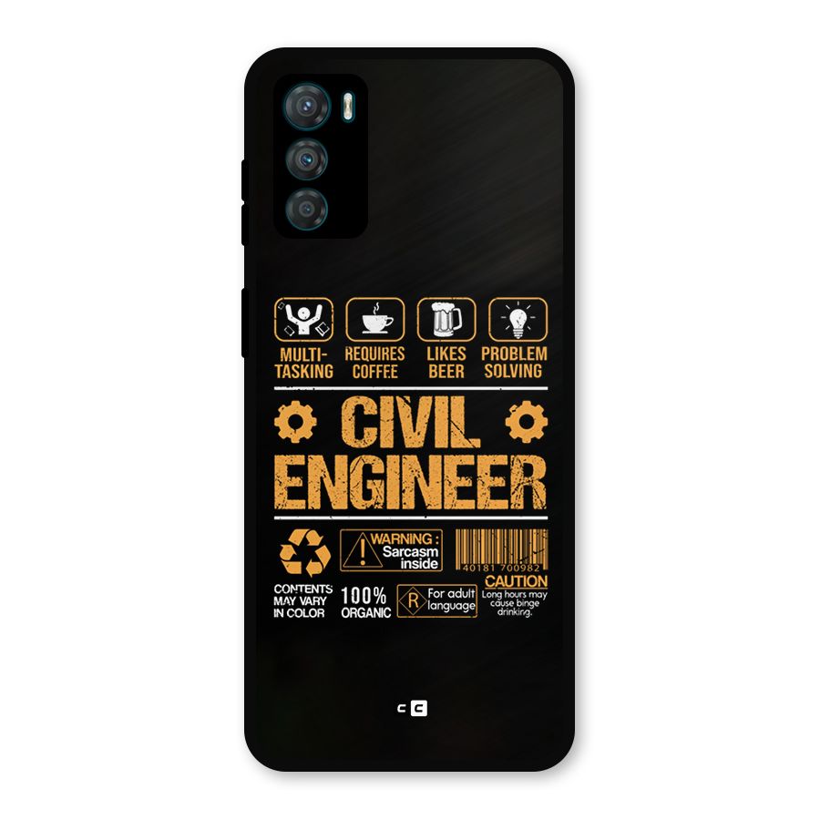 Civil Engineer Metal Back Case for Moto G42