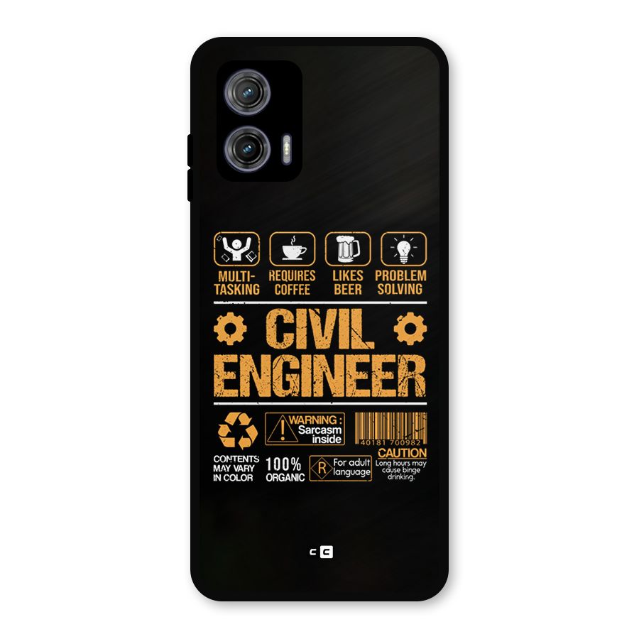 Civil Engineer Metal Back Case for Moto G73