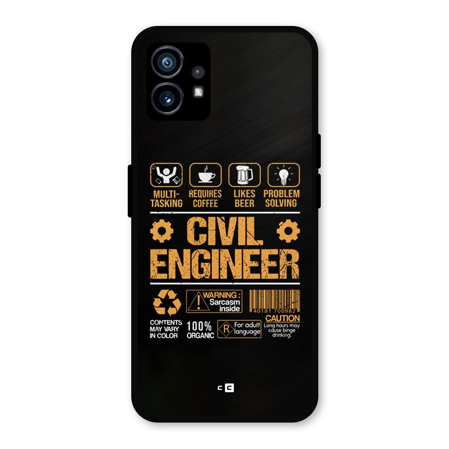 Civil Engineer Metal Back Case for Nothing Phone 1