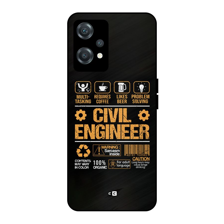 Civil Engineer Metal Back Case for OnePlus Nord CE 2 Lite 5G