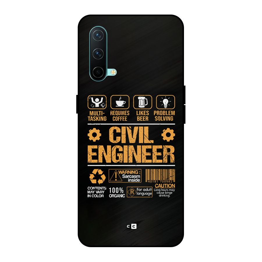 Civil Engineer Metal Back Case for OnePlus Nord CE 5G