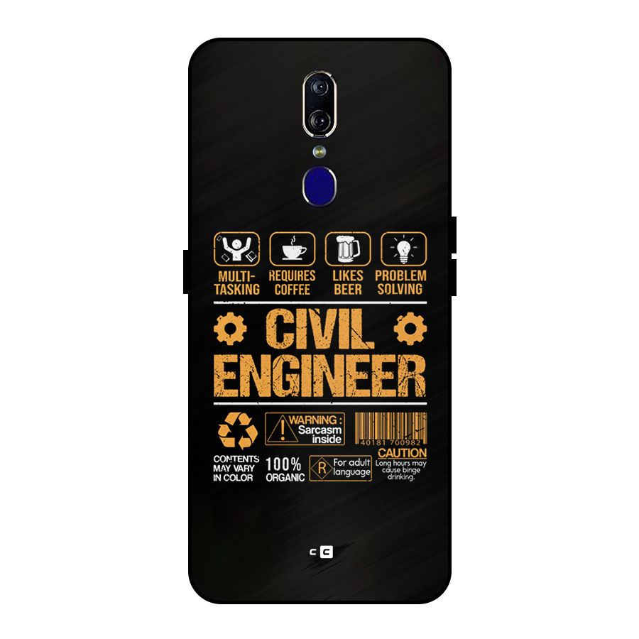 Civil Engineer Metal Back Case for Oppo F11