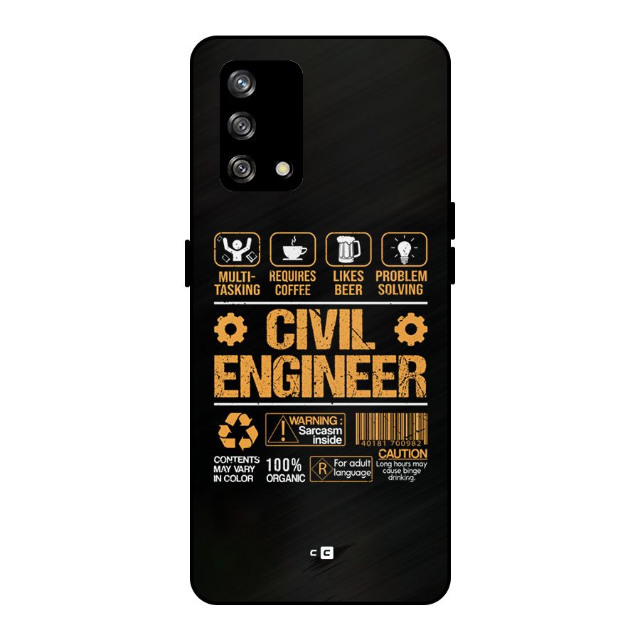 Civil Engineer Metal Back Case for Oppo F19