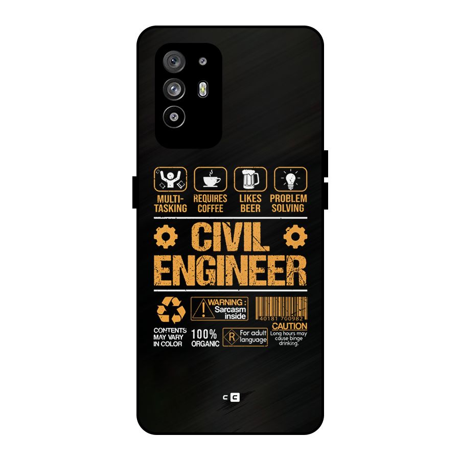Civil Engineer Metal Back Case for Oppo F19 Pro Plus 5G