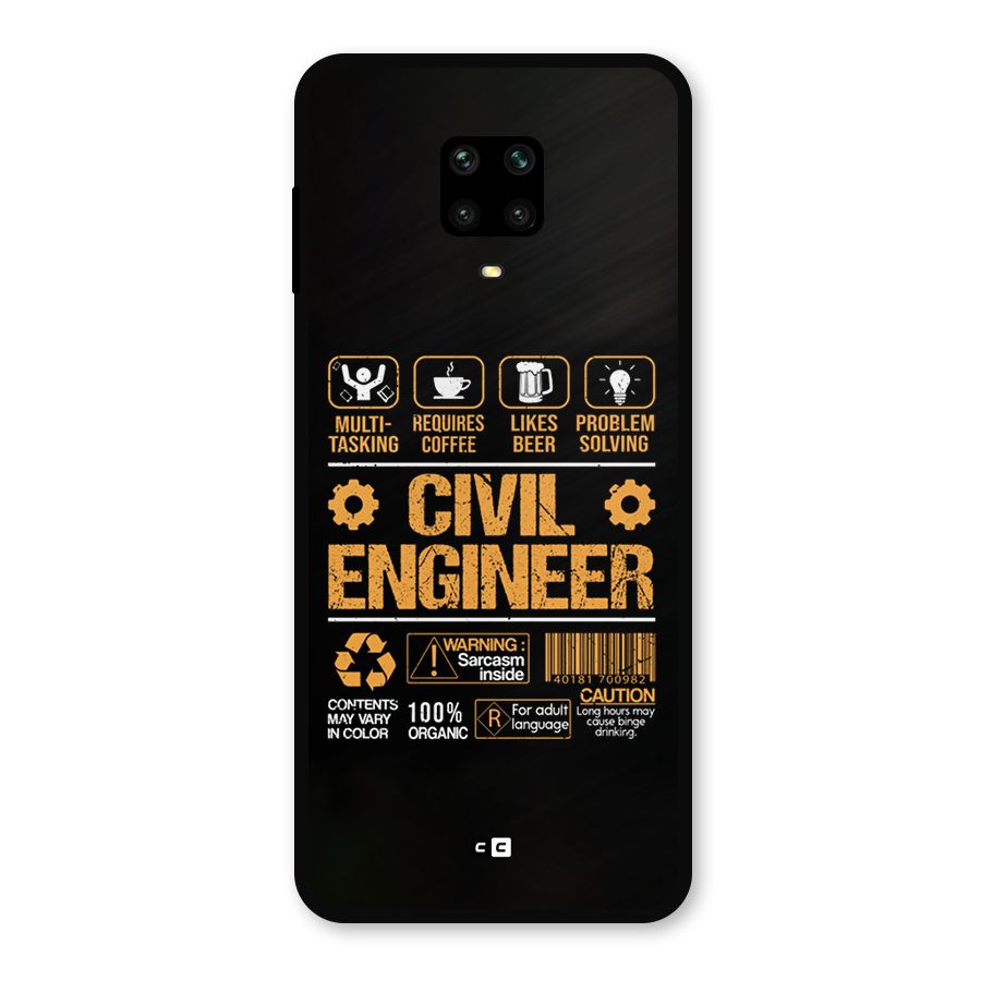 Civil Engineer Metal Back Case for Poco M2