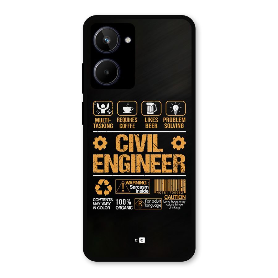 Civil Engineer Metal Back Case for Realme 10