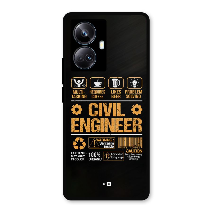 Civil Engineer Metal Back Case for Realme 10 Pro Plus