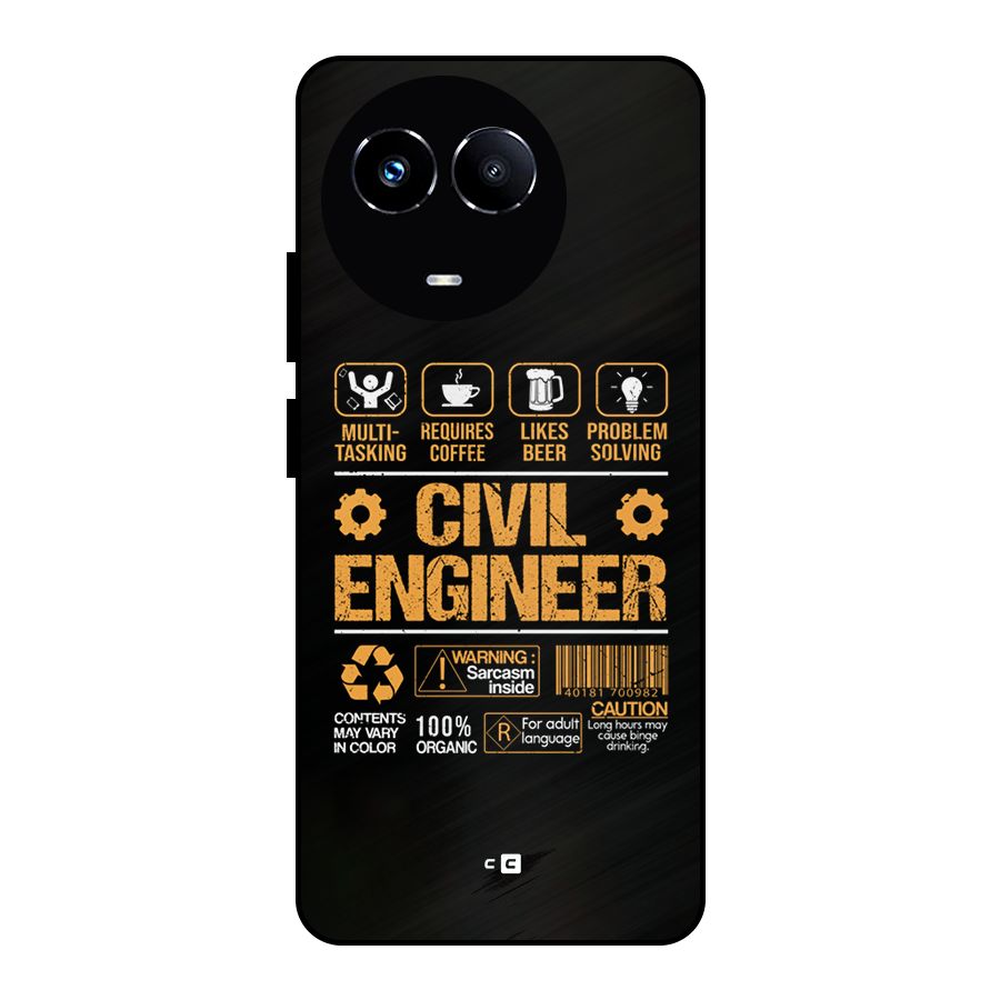 Civil Engineer Metal Back Case for Realme 11 5G