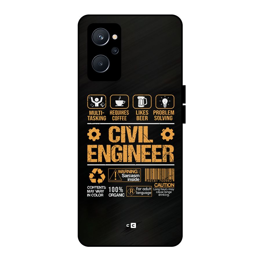 Civil Engineer Metal Back Case for Realme 9i 5G