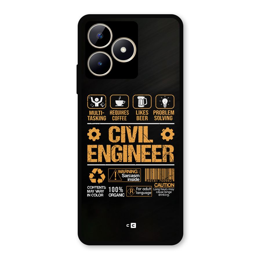 Civil Engineer Metal Back Case for Realme C53