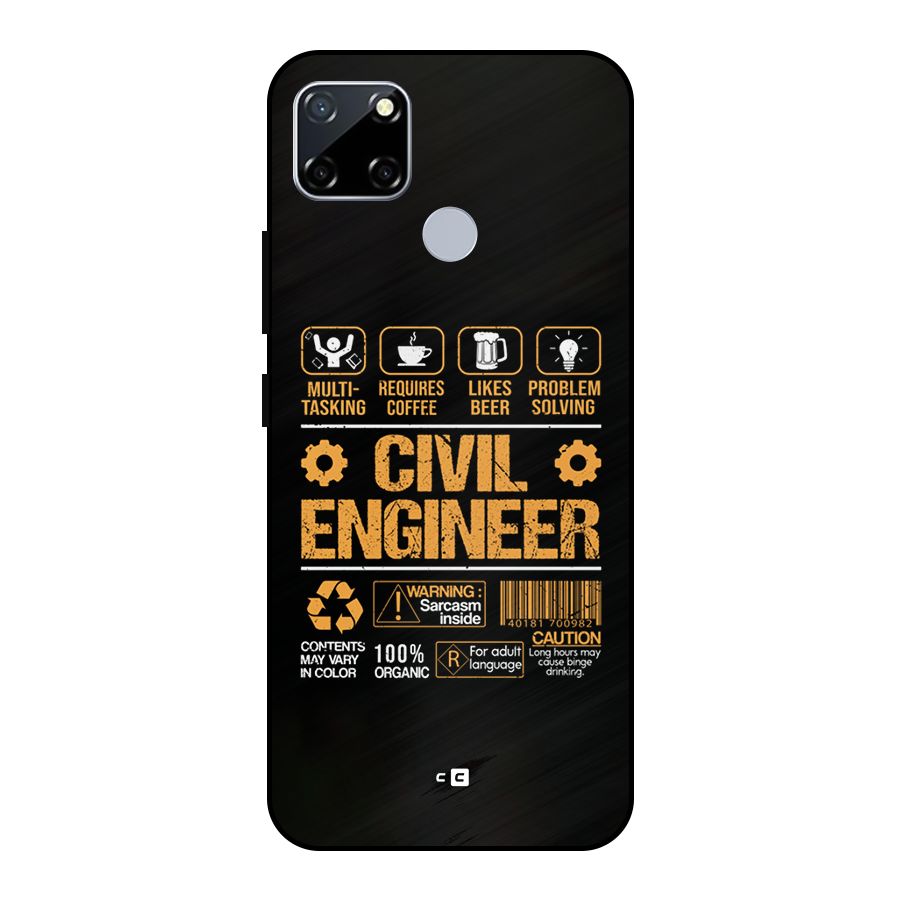 Civil Engineer Metal Back Case for Realme Narzo 30A