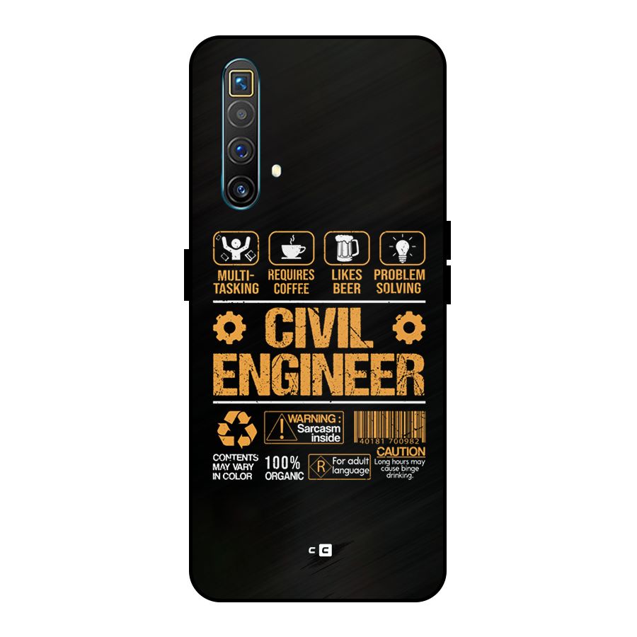 Civil Engineer Metal Back Case for Realme X3