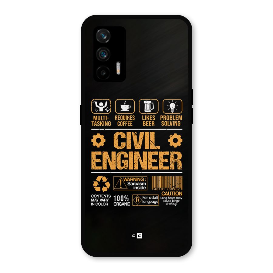 Civil Engineer Metal Back Case for Realme X7 Max