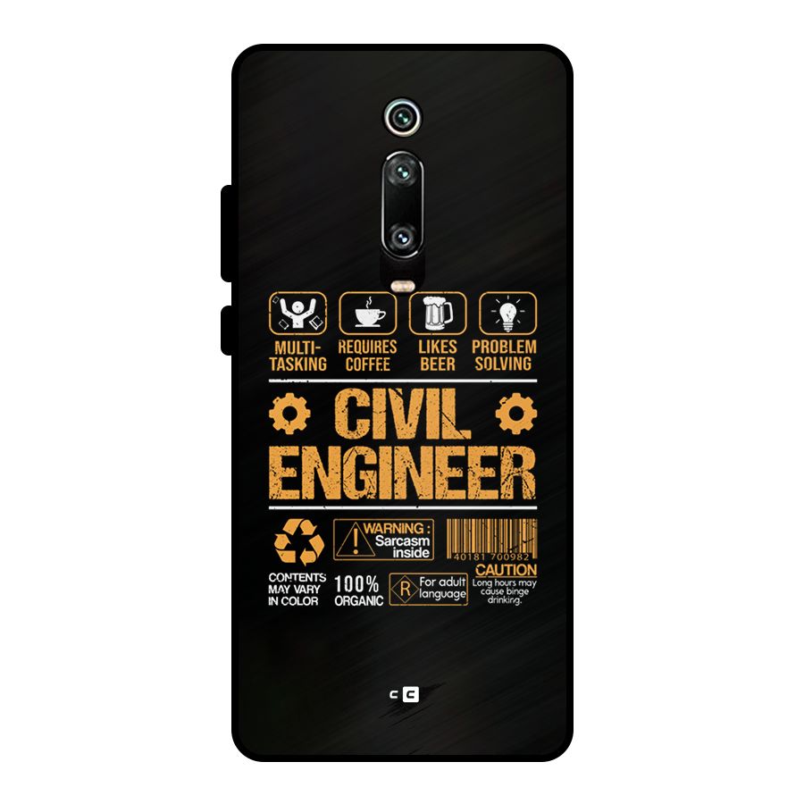 Civil Engineer Metal Back Case for Redmi K20 Pro