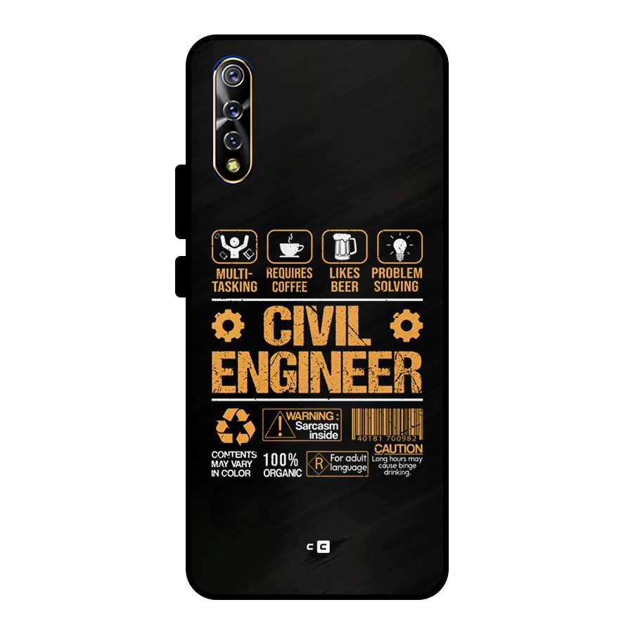 Civil Engineer Metal Back Case for Vivo S1