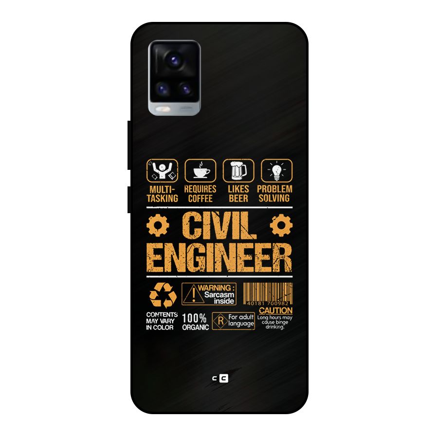 Civil Engineer Metal Back Case for Vivo V20