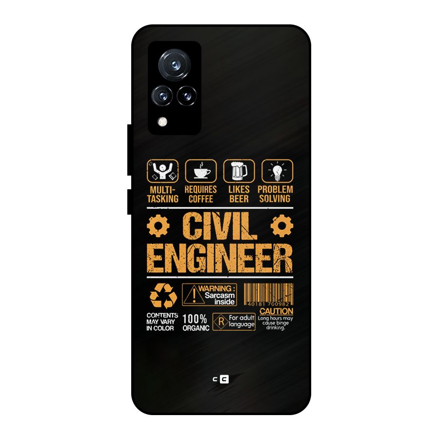 Civil Engineer Metal Back Case for Vivo V21 5G