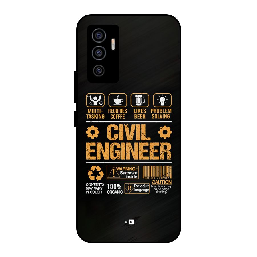 Civil Engineer Metal Back Case for Vivo V23e