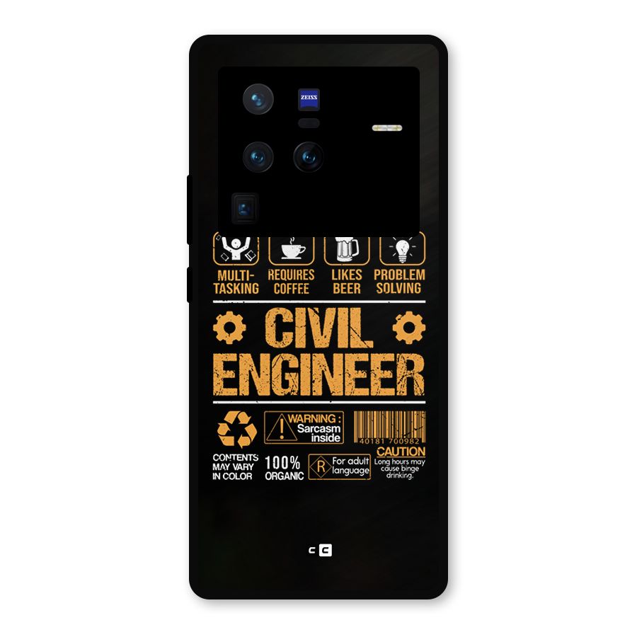Civil Engineer Metal Back Case for Vivo X80 Pro