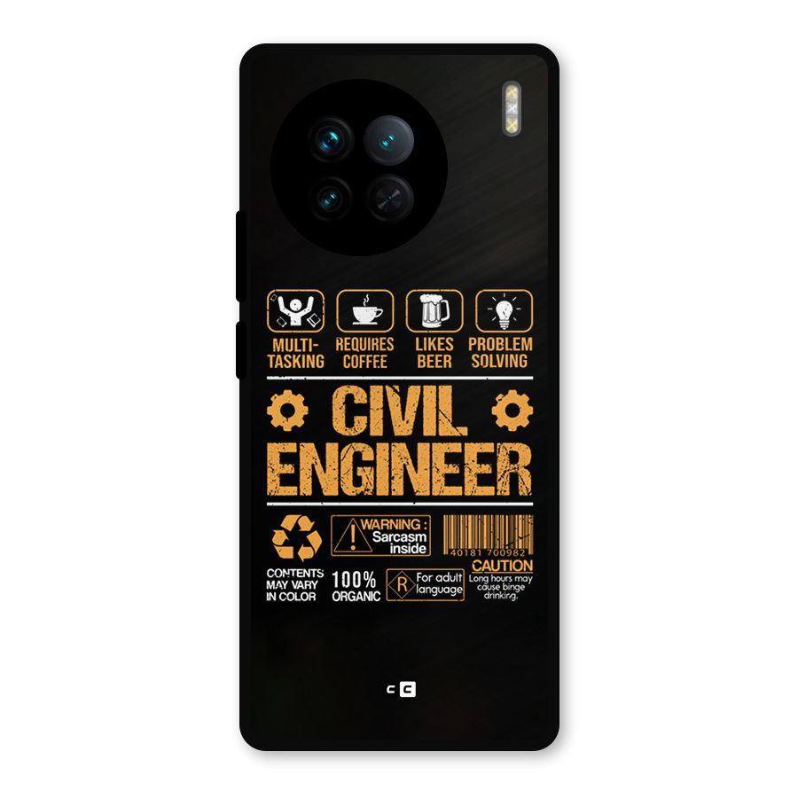 Civil Engineer Metal Back Case for Vivo X90