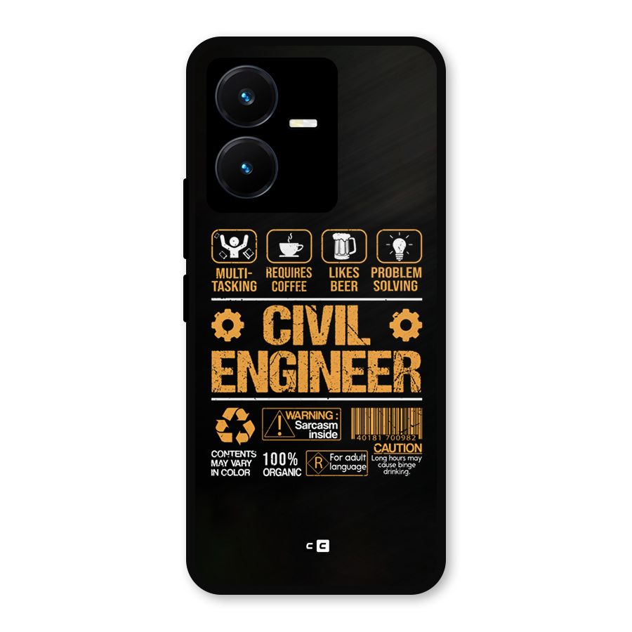 Civil Engineer Metal Back Case for Vivo Y22