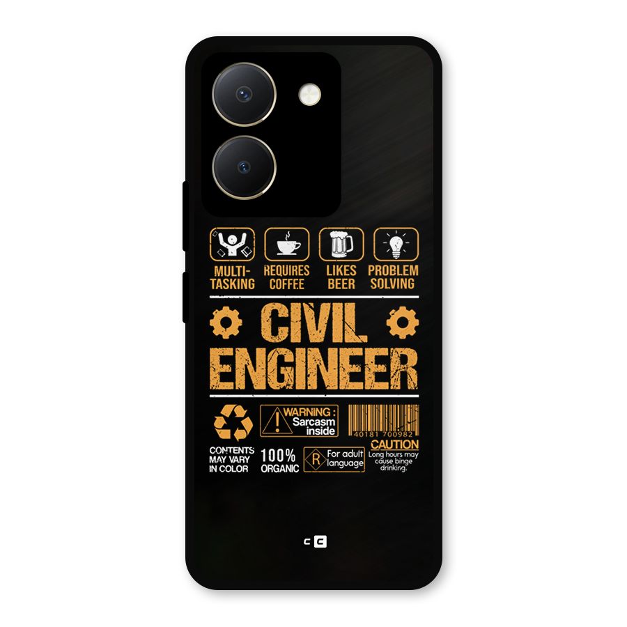 Civil Engineer Metal Back Case for Vivo Y36