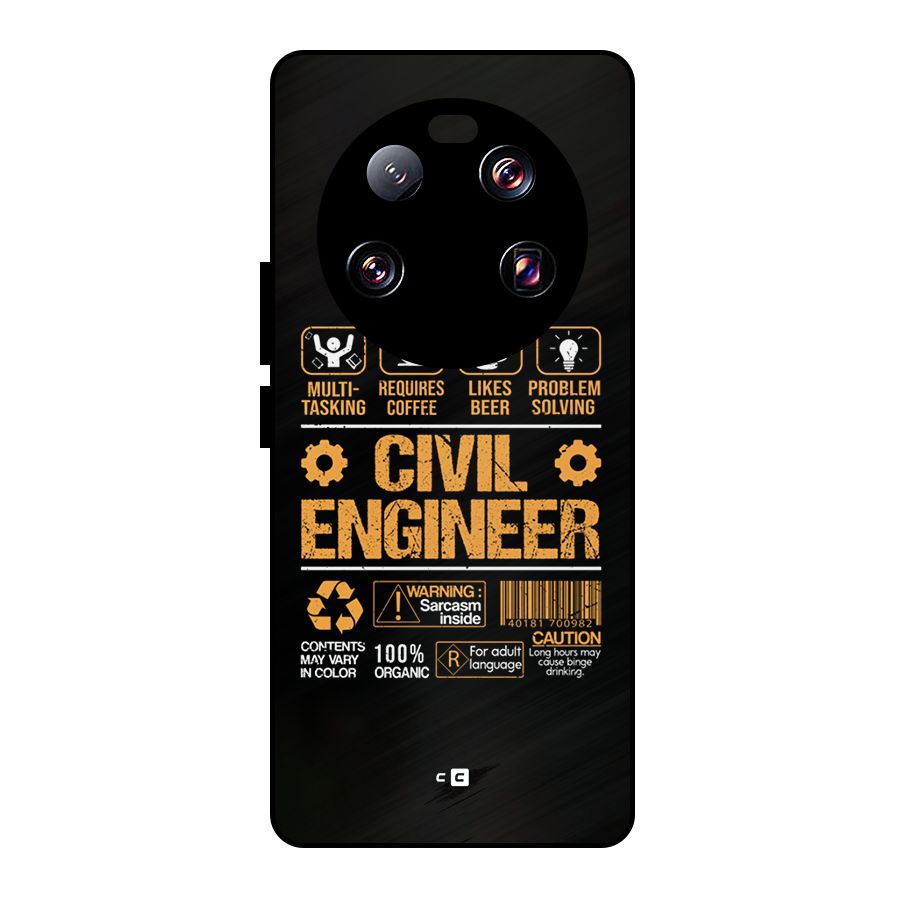 Civil Engineer Metal Back Case for Xiaomi 13 Ultra