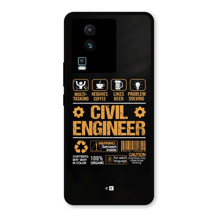 Civil Engineer Metal Back Case for iQOO Neo 7