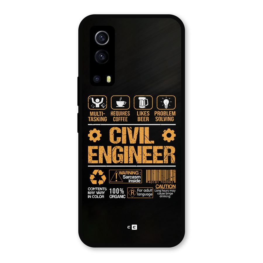Civil Engineer Metal Back Case for iQOO Z3