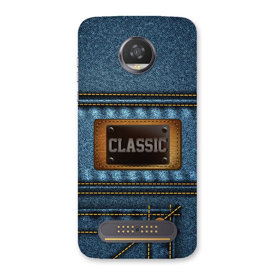 Classic Denim Back Case for Moto Z2 Play