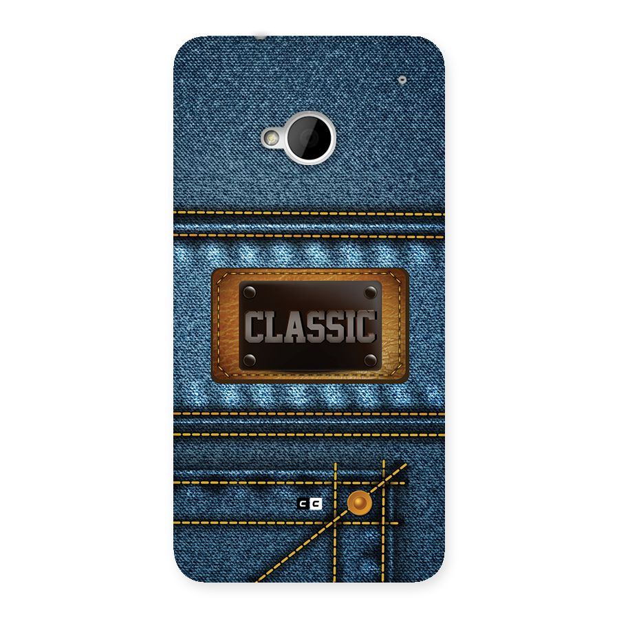 Classic Denim Back Case for One M7 (Single Sim)