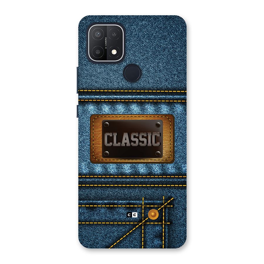 Classic Denim Back Case for Oppo A15