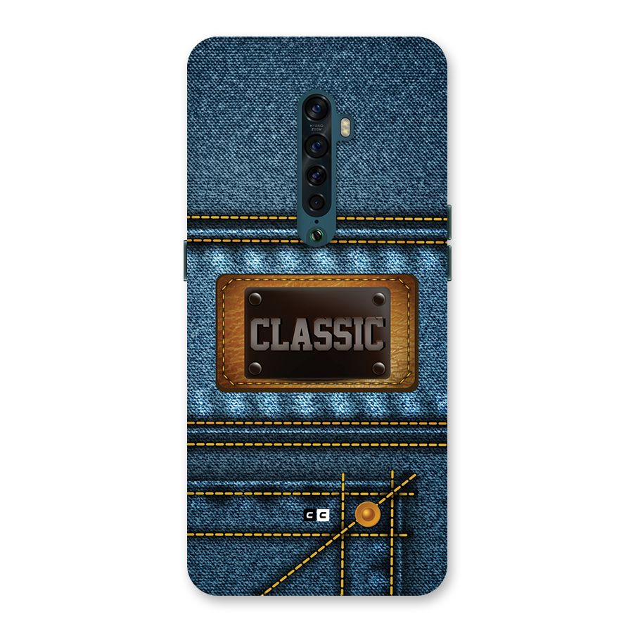 Classic Denim Back Case for Oppo Reno2