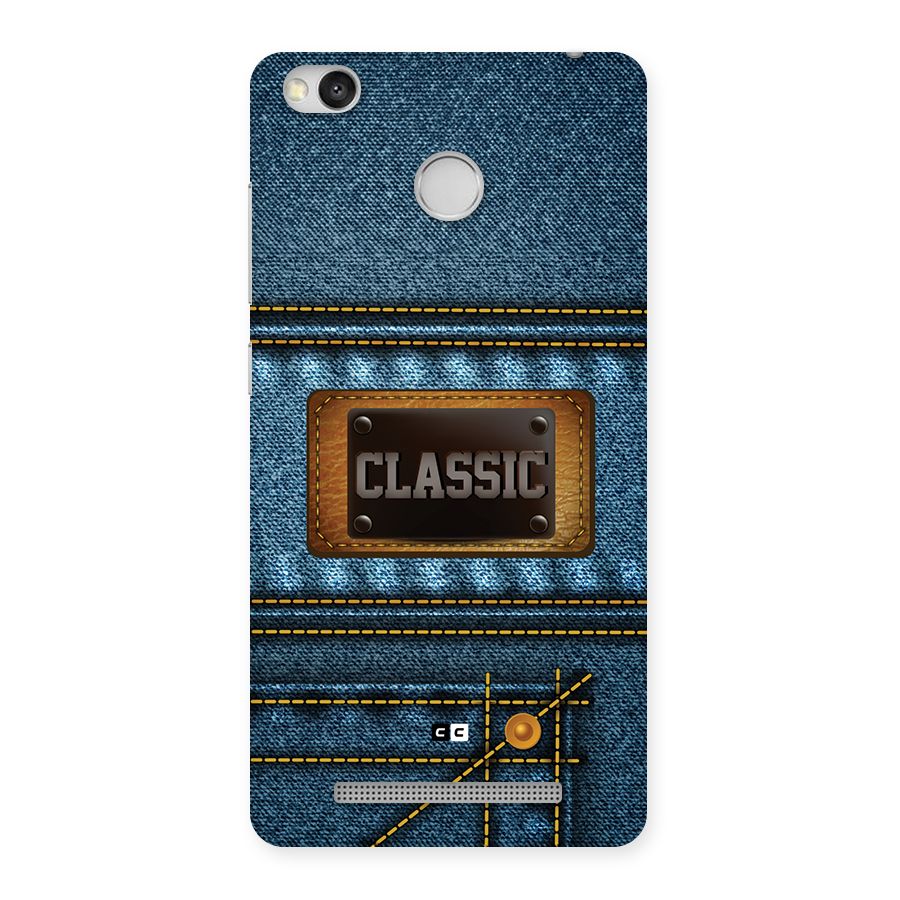 Classic Denim Back Case for Redmi 3S Prime