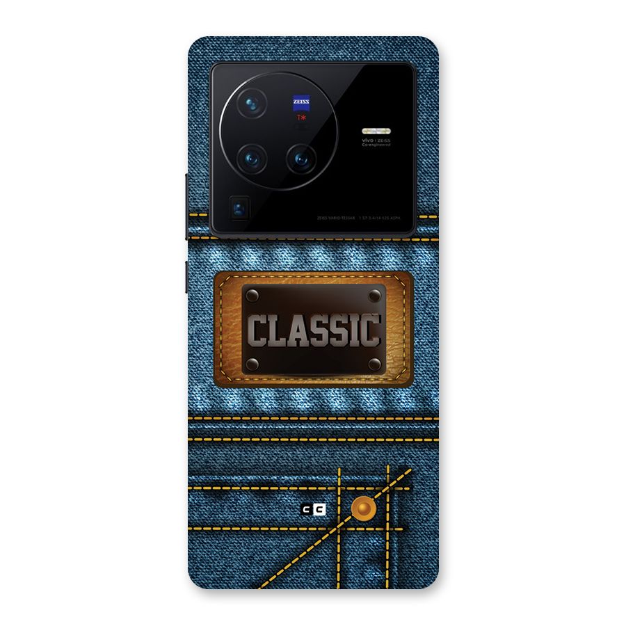 Classic Denim Back Case for Vivo X80 Pro