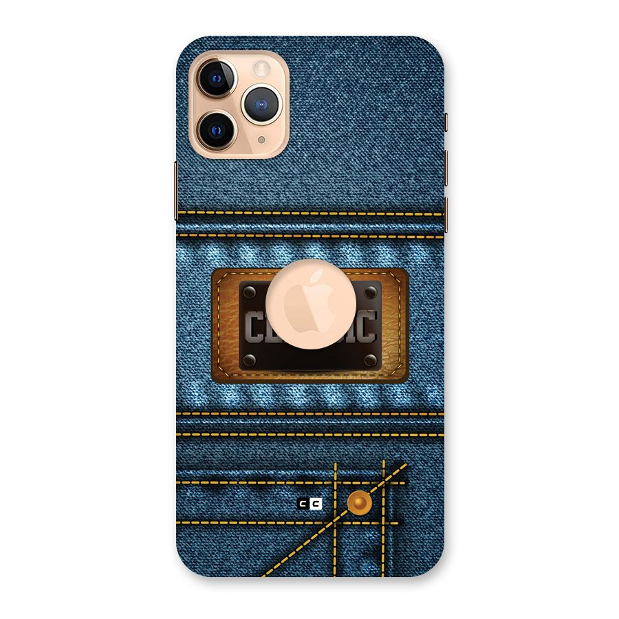 Classic Denim Back Case for iPhone 11 Pro Max Logo Cut
