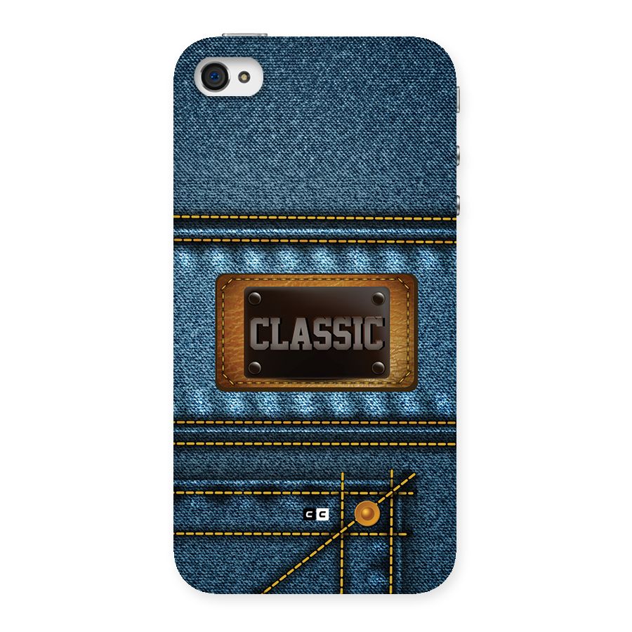 Classic Denim Back Case for iPhone 4 4s